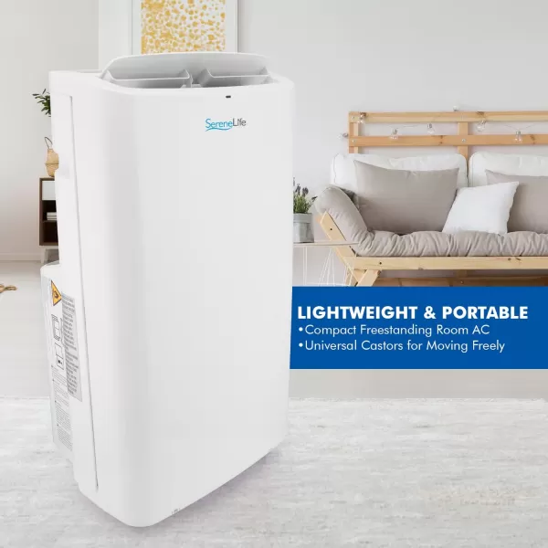 SereneLife Compact Freestanding Portable Air Conditioner - 10,000 BTU Indoor Free Standing AC Unit w/ Dehumidifier &amp; Fan Modes For Home, Office, School &amp; Business Rooms Up To 300 Sq. -SLPAC105W