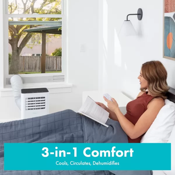 SereneLife Compact Freestanding Portable Air Conditioner - 10,000 BTU Indoor Free Standing AC Unit w/ Dehumidifier &amp; Fan Modes For Home, Office, School &amp; Business Rooms Up To 300 Sq. -SLPAC105W