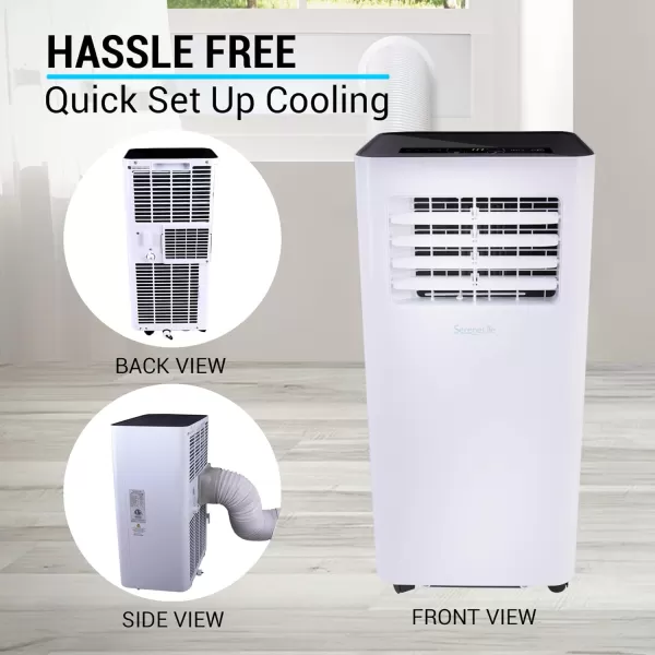SereneLife Compact Freestanding Portable Air Conditioner - 10,000 BTU Indoor Free Standing AC Unit w/ Dehumidifier &amp; Fan Modes For Home, Office, School &amp; Business Rooms Up To 300 Sq. -SLPAC105W