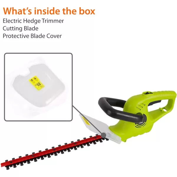 SereneLife Corded Electric Handheld Hedge Trimmer - 4 Amp Electrical High Powered Hand Garden Trimmer Tool w/ 18 Inch Blade, 10 Ft Long Cord - Trims Bush, Shrub, Grass, Small Tree Branch PSLHTRIM52