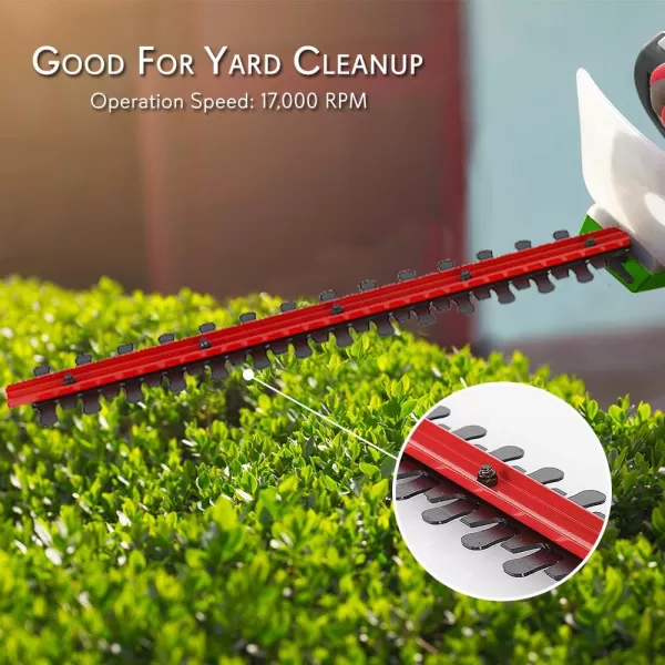 SereneLife Corded Electric Handheld Hedge Trimmer-4 Amp Electrical High Powered Hand Garden Trimmer Tool w/18 Inch Blade,Trims Bush,Shrub,Grass,Small Tree Branch-SereneLife