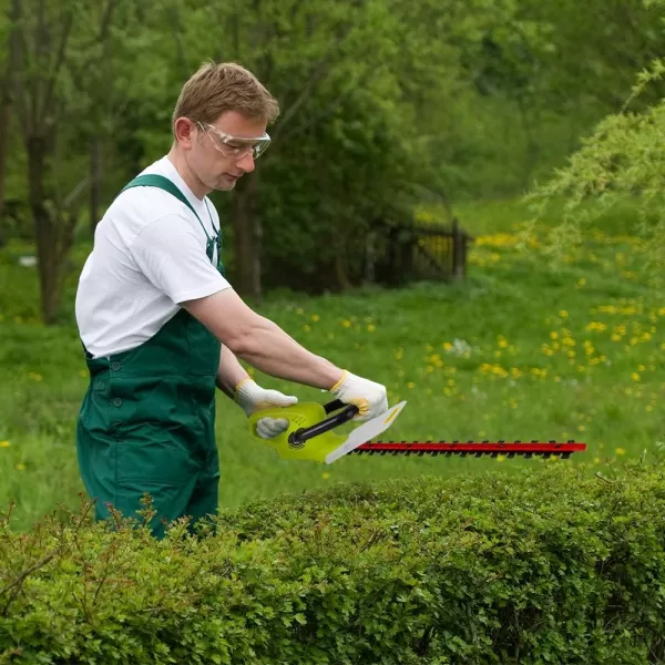 SereneLife Corded Electric Handheld Hedge Trimmer-4 Amp Electrical High Powered Hand Garden Trimmer Tool w/18 Inch Blade,Trims Bush,Shrub,Grass,Small Tree Branch-SereneLife