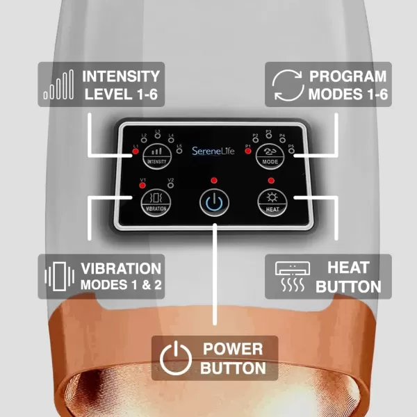 SereneLife Electric Compression Hand Massager - Electric Acupressure Palm Hand Massager w/ Air Pressure Heat Compress for Arthritis, Carpal Tunnel, Hand Pain Relief, Finger Numbness - SLHNDMSG85
