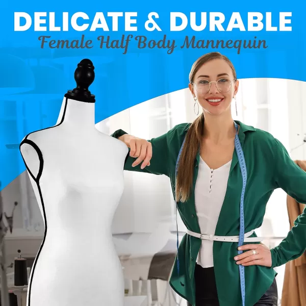 SereneLife Female Mannequin, Hanging Fashion Torso Display Form Mannequin with Hook, Adjustable Tripod Stand, for Sweaters, T-Shirts, Jackets, Dresses, Blouses, Tops
