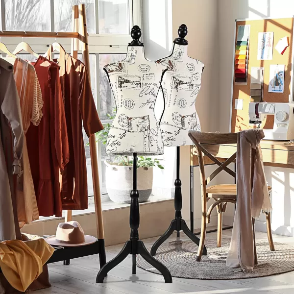 SereneLife Female Mannequin, Hanging Fashion Torso Display Form Mannequin with Hook, Adjustable Tripod Stand, for Sweaters, T-Shirts, Jackets, Dresses, Blouses, Tops