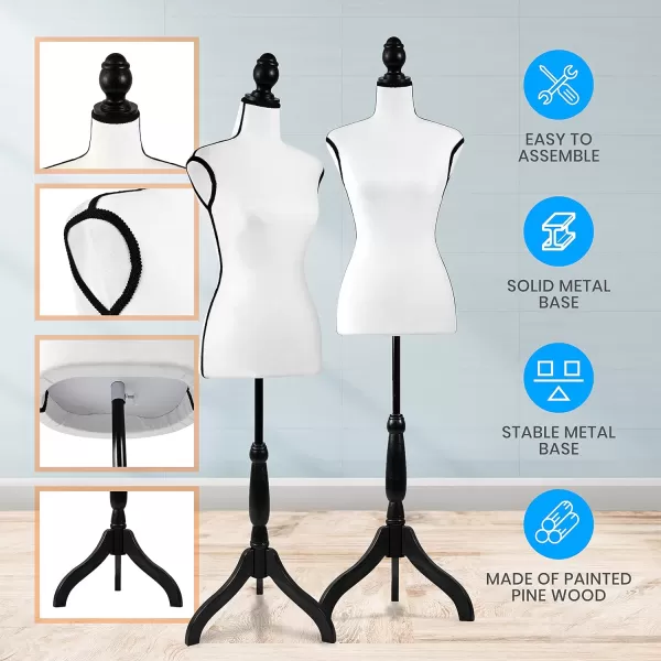 SereneLife Female Mannequin, Hanging Fashion Torso Display Form Mannequin with Hook, Adjustable Tripod Stand, for Sweaters, T-Shirts, Jackets, Dresses, Blouses, Tops
