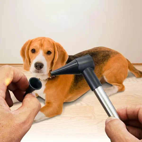 SereneLife Fiber Optic Otoscope Auriscope Kit - Home Internal Ear Inspection Instrument w/ Battery, LED Digital Light, 3X Magnification, Washable Ear Tips for Children, Adults or Pets - SereneLife