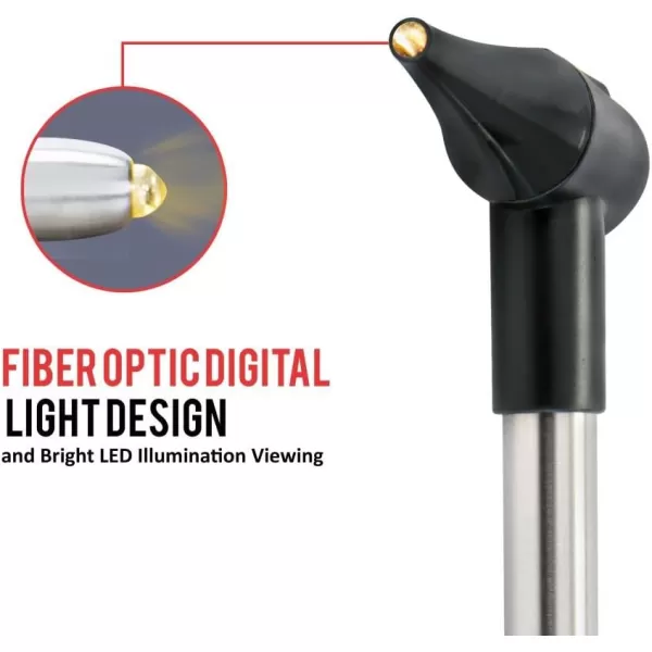 SereneLife Fiber Optic Otoscope Auriscope Kit - Home Internal Ear Inspection Instrument w/ Battery, LED Digital Light, 3X Magnification, Washable Ear Tips for Children, Adults or Pets - SereneLife