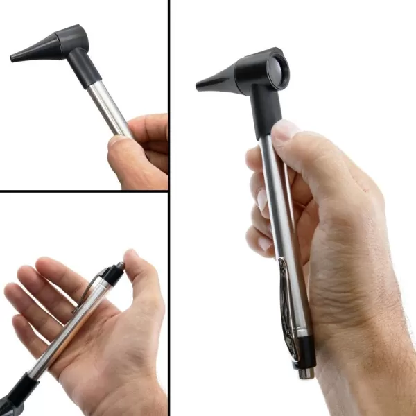 SereneLife Fiber Optic Otoscope Auriscope Kit - Home Internal Ear Inspection Instrument w/ Battery, LED Digital Light, 3X Magnification, Washable Ear Tips for Children, Adults or Pets - SereneLife
