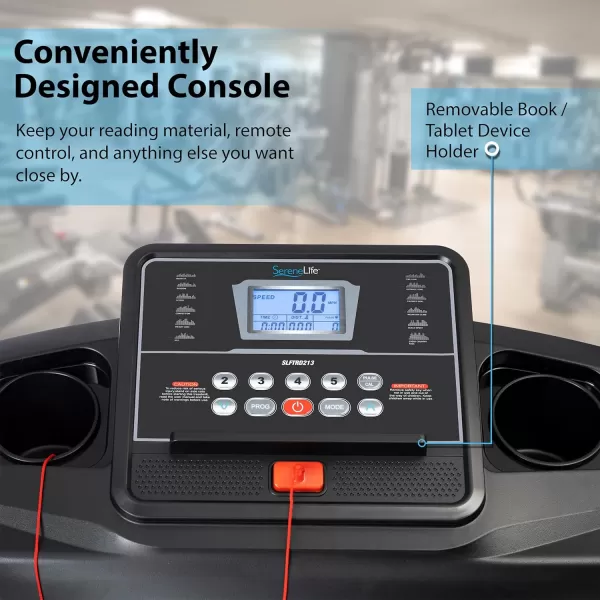 SereneLife Folding Treadmill Exercise Running Machine - Electric Motorized Running Exercise Equipment