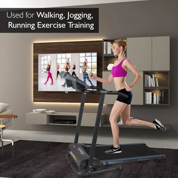 SereneLife Folding Treadmill - Foldable Home Fitness Equipment with LCD for Walking &amp; Running - Cardio Exercise Machine - Preset and Adjustable Programs - Bluetooth Connectivity