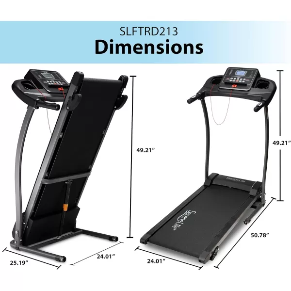 SereneLife Folding Treadmill - Foldable Home Fitness Equipment with LCD for Walking &amp; Running - Cardio Exercise Machine - Preset and Adjustable Programs - Bluetooth Connectivity