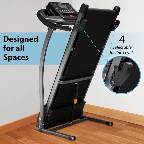SereneLife Folding Treadmill - Foldable Home Fitness Equipment with LCD for Walking &amp; Running - Cardio Exercise Machine - Preset and Adjustable Programs - Bluetooth Connectivity