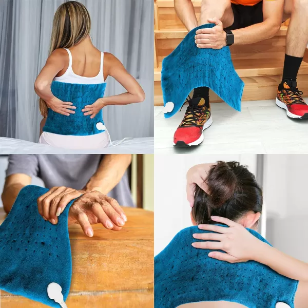 SereneLife Full Body Electric Heating Pad-150° F Washable Large Warming Blanket Heat Pack Therapy Pad w/Auto Shut Off For Back Neck Shoulder Foot Leg Muscle Pain Menstrual Period Cramps-SLHP34L)