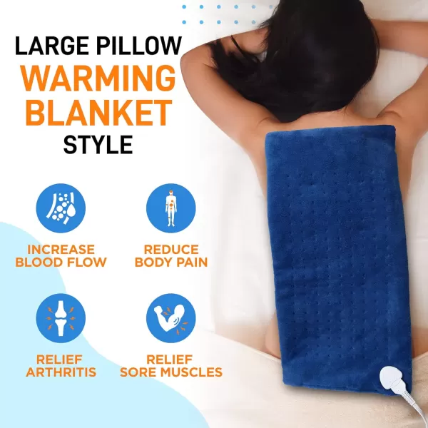 SereneLife Full Body Electric Heating Pad-150° F Washable Large Warming Blanket Heat Pack Therapy Pad w/Auto Shut Off For Back Neck Shoulder Foot Leg Muscle Pain Menstrual Period Cramps-SLHP34L