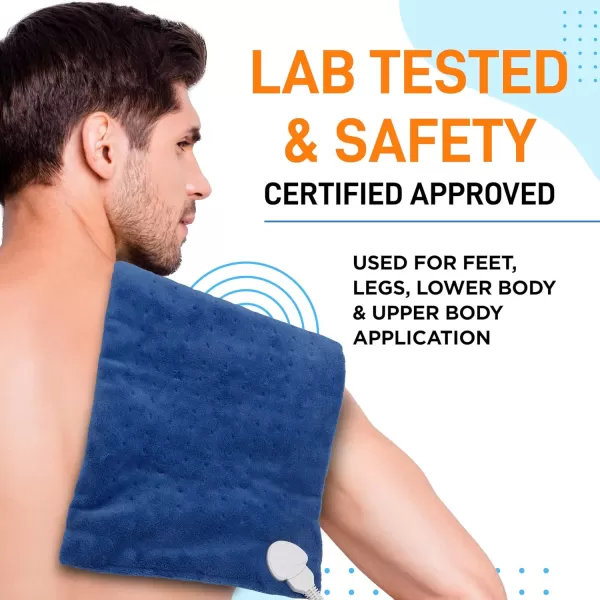SereneLife Full Body Electric Heating Pad-150° F Washable Large Warming Blanket Heat Pack Therapy Pad w/Auto Shut Off For Back Neck Shoulder Foot Leg Muscle Pain Menstrual Period Cramps-SLHP34L