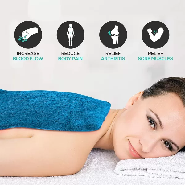 SereneLife Full Body Electric Heating Pad-150° F Washable Large Warming Blanket Heat Pack Therapy Pad w/Auto Shut Off For Back Neck Shoulder Foot Leg Muscle Pain Menstrual Period Cramps-SLHP34L)