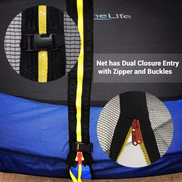 SereneLife Full Size Backyard Trampoline with Safety Net - Enclosed Trampoline for Kids, Teen, Adult
