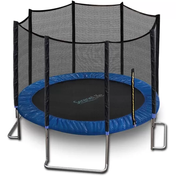 SereneLife Full Size Backyard Trampoline with Safety Net - Enclosed Trampoline for Kids, Teen, Adult