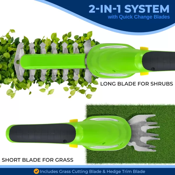 SereneLife Grass Shear Cutter, Corded Electric, Battery Powered, Handheld Trimmer, Electric, Perfect For Leaves &amp; Debris, Rechargeable Battery, Charge Time 4 Hrs, 3.6V 