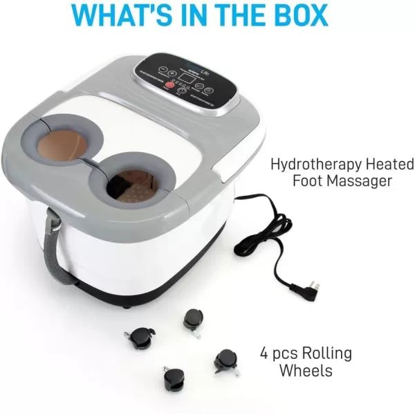 SereneLife Hydro Therapy Foot Bath Massager - Heating Foot Spa with Deep Kneading Shiatsu Massage Ball, Brush, Stone - Roller, Vibration, Bubble, Digital Adjustable Temp - SLFTSP18
