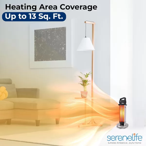 SereneLife Infrared Patio Heater, Electric Patio Heater for Indoor/Outdoor Use, Portable Heater with Remote Control, 900 W, for Restaurant, Patio, Backyard, Garage, Decks 