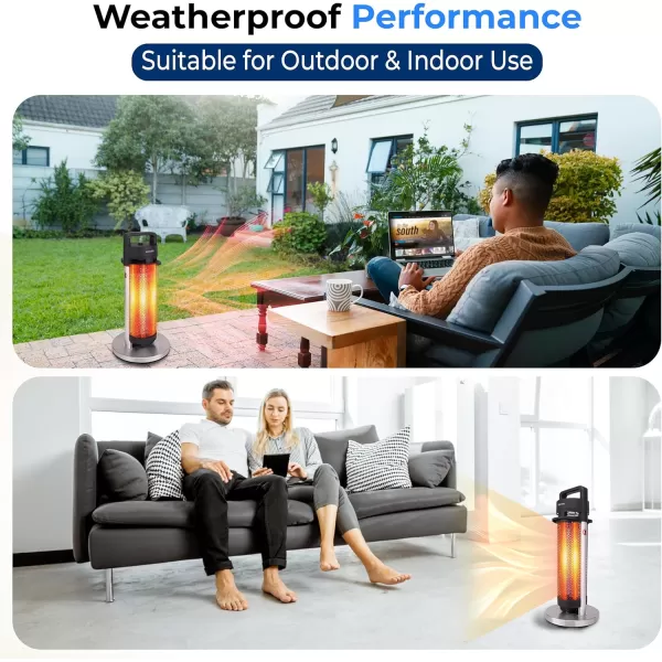 SereneLife Infrared Patio Heater, Electric Patio Heater for Indoor/Outdoor Use, Portable Heater with Remote Control, 900 W, for Restaurant, Patio, Backyard, Garage, Decks 