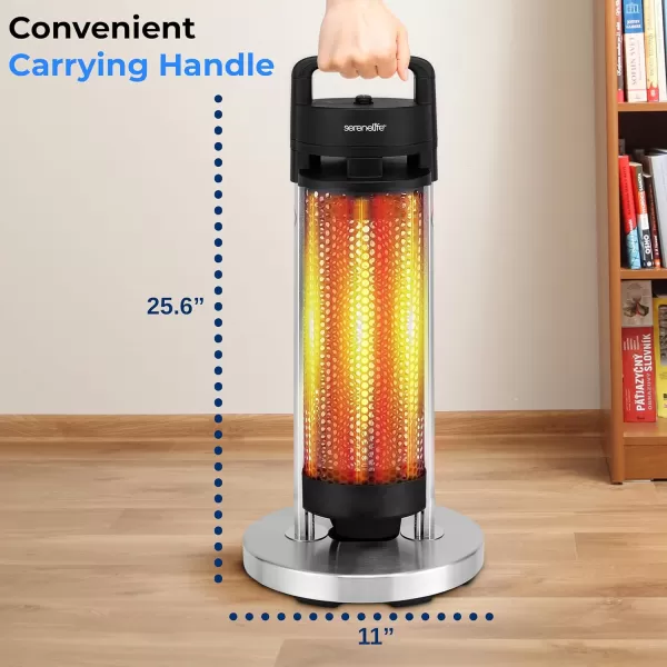 SereneLife Infrared Patio Heater, Electric Patio Heater for Indoor/Outdoor Use, Portable Heater with Remote Control, 900 W, for Restaurant, Patio, Backyard, Garage, Decks 