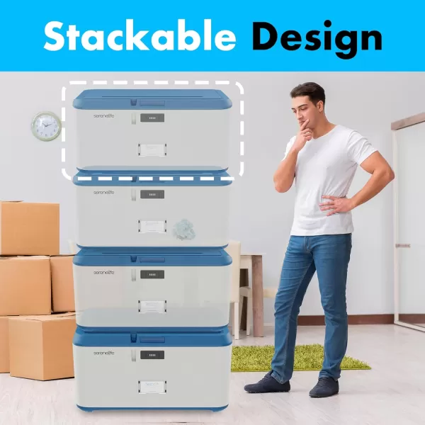 SereneLife Lockable Storage Box, 21 Gallon Capacity Storage Trunk with Combination Lock, Locking Container Bin for Organization
