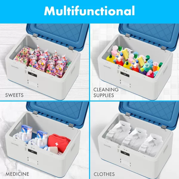 SereneLife Lockable Storage Box, 21 Gallon Capacity Storage Trunk with Combination Lock, Locking Container Bin for Organization