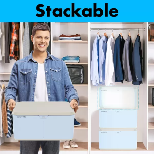 SereneLife Lockable Storage Box, 21 Gallon Capacity Storage Trunk with Combination Lock, Locking Container Bin for Organization