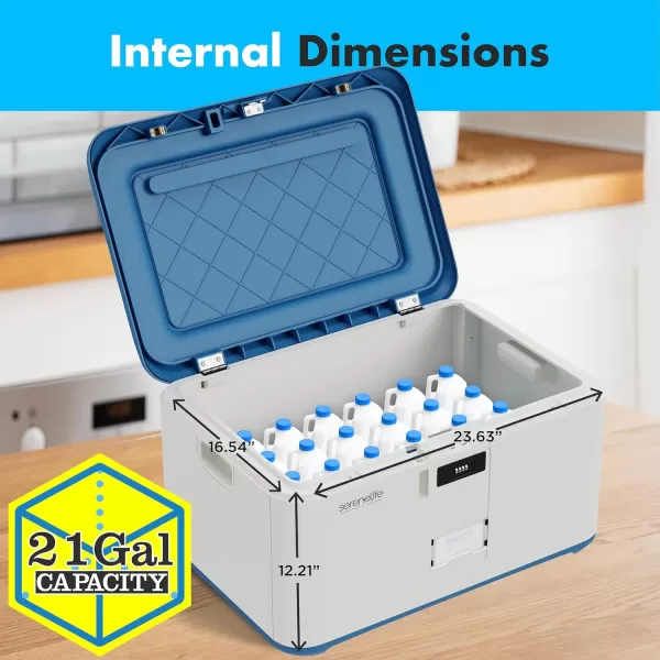 SereneLife Lockable Storage Box, 21 Gallon Capacity Storage Trunk with Combination Lock, Locking Container Bin for Organization