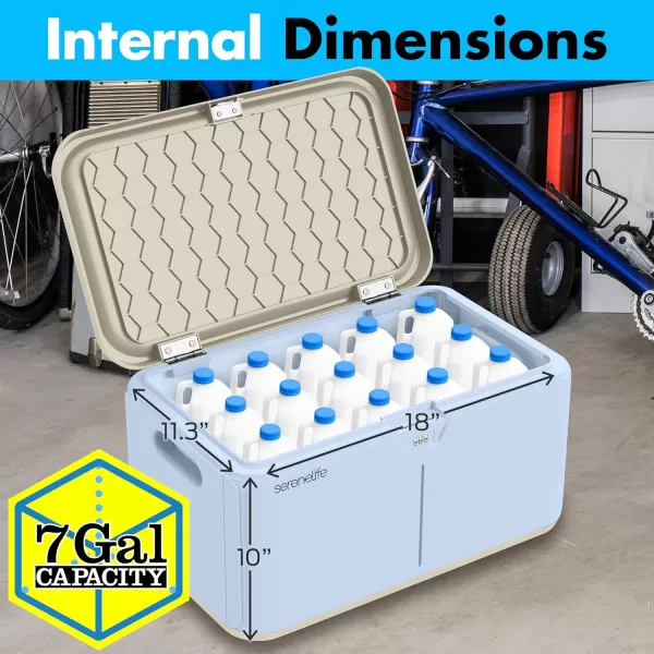 SereneLife Lockable Storage Box, 21 Gallon Capacity Storage Trunk with Combination Lock, Locking Container Bin for Organization
