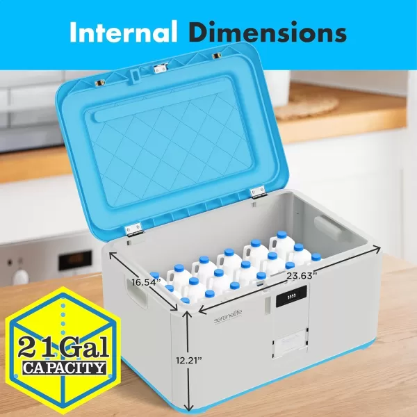 SereneLife Lockable Storage Box, 21 Gallon Capacity Storage Trunk with Combination Lock, Locking Container Bin for Organization