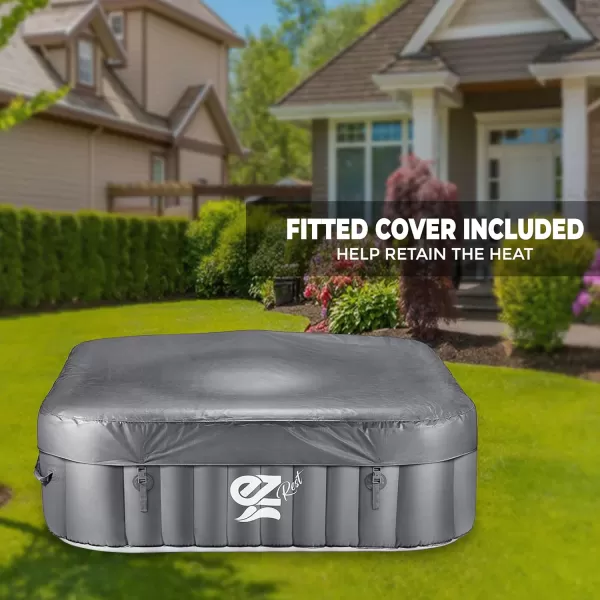 SereneLife Outdoor Portable Hot Tub - 82'' x 25'' 6-Person Round Inflatable Heated Pool Spa with 130 Bubble Jets, Filter Pump, Cover, LED Lights, and Remote Control