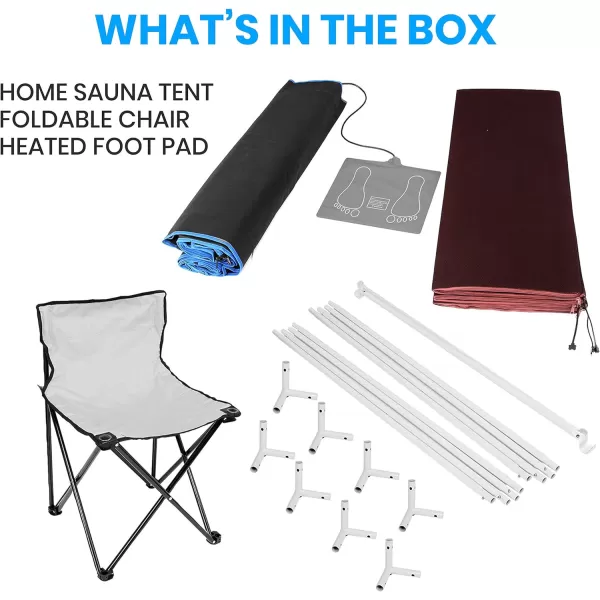 SereneLife Portable Full Size Infrared Home Spa| One Person Sauna | with Heating Foot Pad and Portable Chair