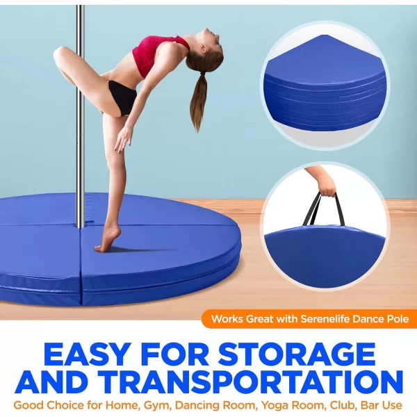 SereneLife Professional Dancing Pole Mat - Durable, Foldable, Portable Protection for Pole Fitness and Dance Routines Suitable for Dance Beginners, Exercisers, and Athletes 4 ft. x 2