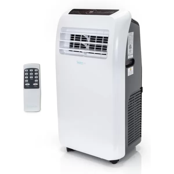 SereneLife SLPAC10 SLPAC 3-in-1 Portable Air Conditioner with Built-in Dehumidifier Function,Fan Mode, Remote Control, Complete Window Mount Exhaust Kit, 10,000 BTU, White