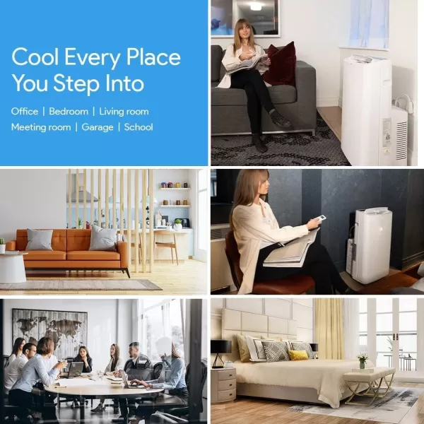 SereneLife SLPAC10 SLPAC 3-in-1 Portable Air Conditioner with Built-in Dehumidifier Function,Fan Mode, Remote Control, Complete Window Mount Exhaust Kit, 10,000 BTU, White