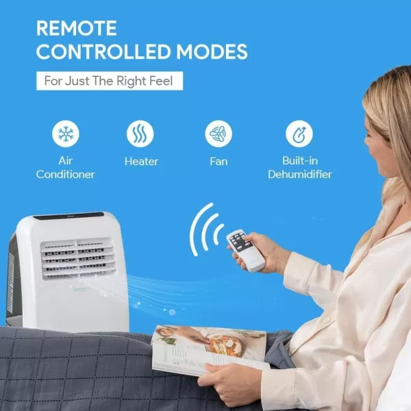 SereneLife SLPAC10 SLPAC 3-in-1 Portable Air Conditioner with Built-in Dehumidifier Function,Fan Mode, Remote Control, Complete Window Mount Exhaust Kit, 10,000 BTU, White