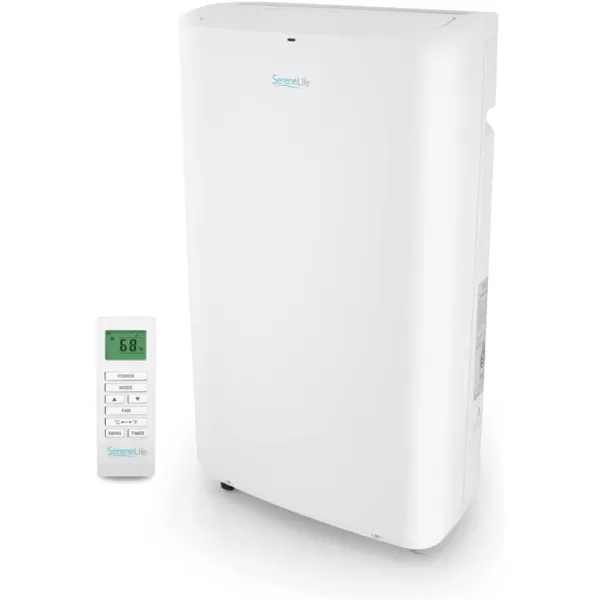 SereneLife SLPAC10 SLPAC 3-in-1 Portable Air Conditioner with Built-in Dehumidifier Function,Fan Mode, Remote Control, Complete Window Mount Exhaust Kit, 10,000 BTU, White