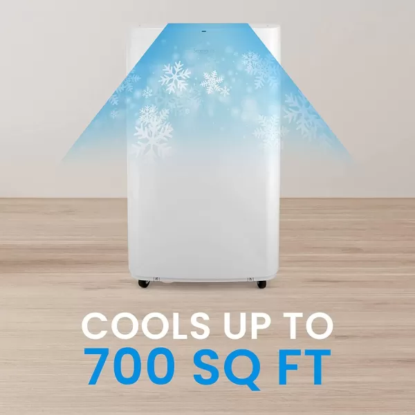 SereneLife SLPAC10 SLPAC 3-in-1 Portable Air Conditioner with Built-in Dehumidifier Function,Fan Mode, Remote Control, Complete Window Mount Exhaust Kit, 10,000 BTU, White