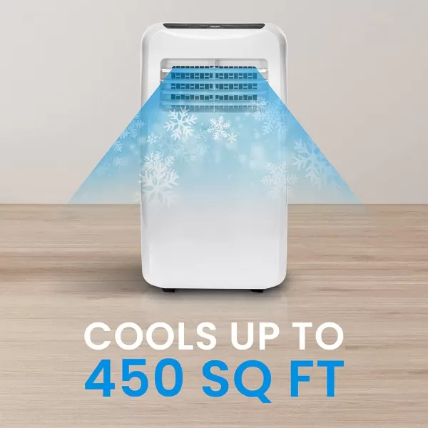 SereneLife SLPAC10 SLPAC 3-in-1 Portable Air Conditioner with Built-in Dehumidifier Function,Fan Mode, Remote Control, Complete Window Mount Exhaust Kit, 10,000 BTU, White