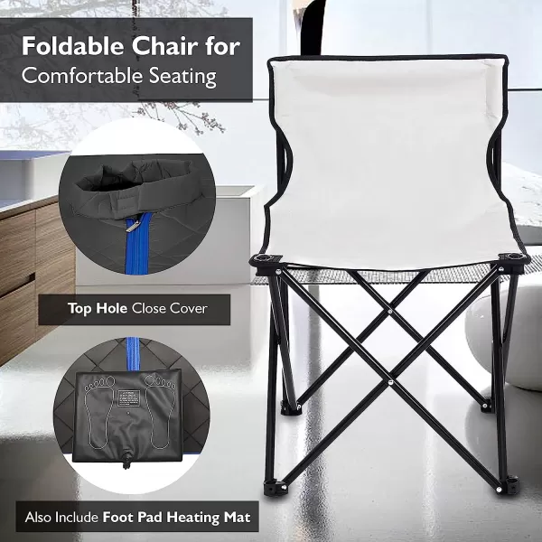 SereneLife Sauna - Portable Infrared Sauna, Home Sauna Tent, Sauna Room, Sauna Bag, One Person Indoor Sauna Box with Heating Foot Pad, Portable Chair and Remote Controller