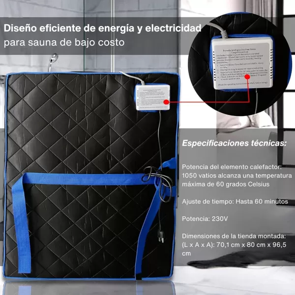 SereneLife Sauna - Portable Infrared Sauna, Home Sauna Tent, Sauna Room, Sauna Bag, One Person Indoor Sauna Box with Heating Foot Pad, Portable Chair and Remote Controller
