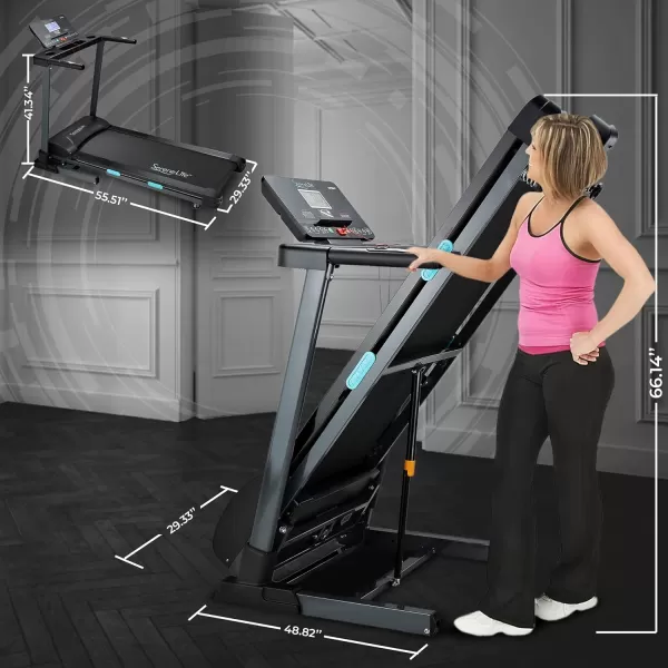SereneLife Smart Electric Folding Treadmill – Easy Assembly Fitness Motorized Running Jogging Exercise Machine with Manual Incline Adjustment, 12 Preset Programs