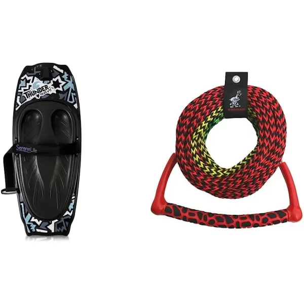 SereneLife Water Sport Kneeboard with Hook for Kids &amp; Adults, Kneeboard with Strap for Boating, Waterboarding, Kneeling Boogie Boarding, Knee Surfing