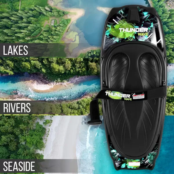 SereneLife Water Sport Kneeboard with Hook for Kids &amp; Adults, Kneeboard with Strap for Boating, Waterboarding, Kneeling Boogie Boarding, Knee Surfing