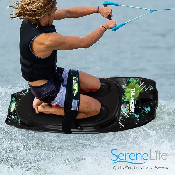SereneLife Water Sport Kneeboard with Hook for Kids &amp; Adults, Kneeboard with Strap for Boating, Waterboarding, Kneeling Boogie Boarding, Knee Surfing