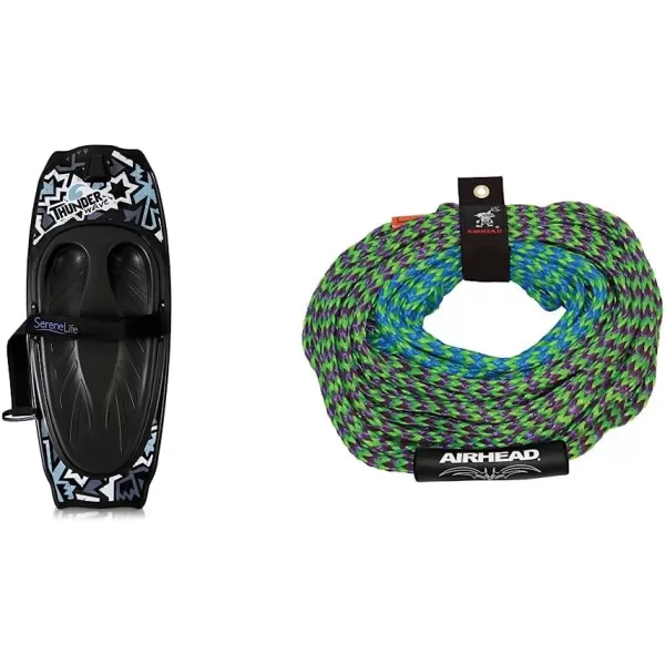 SereneLife Water Sport Kneeboard with Hook for Kids &amp; Adults, Kneeboard with Strap for Boating, Waterboarding, Kneeling Boogie Boarding, Knee Surfing